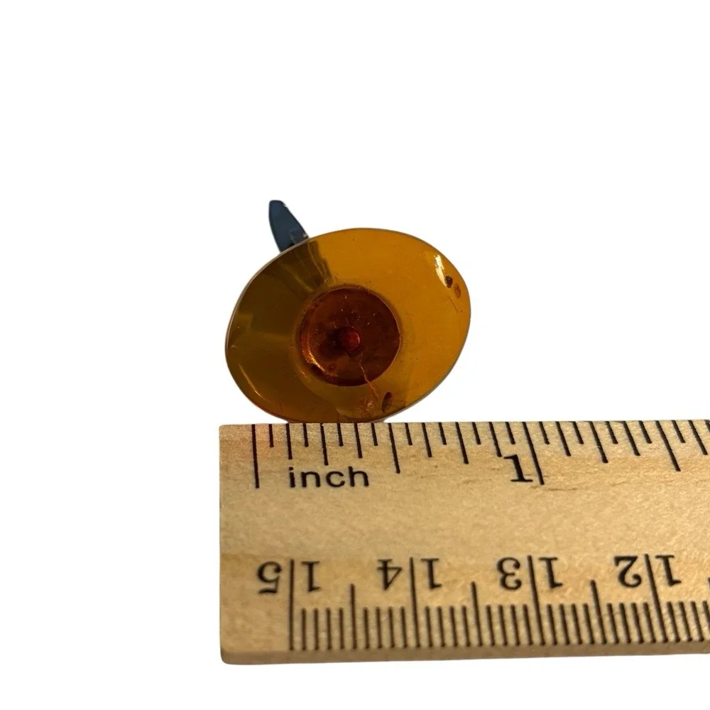 Baltic Amber Cufflinks Signed MET Vintage Unique‎ Nature Oval MCM Translucent